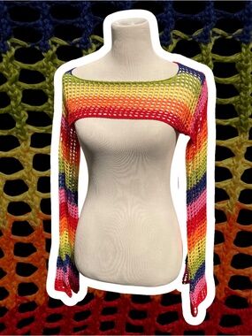 Rainbow Mesh Shrug